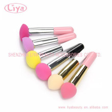 Colorful make up puffs individually packed sponge long handle puff brush